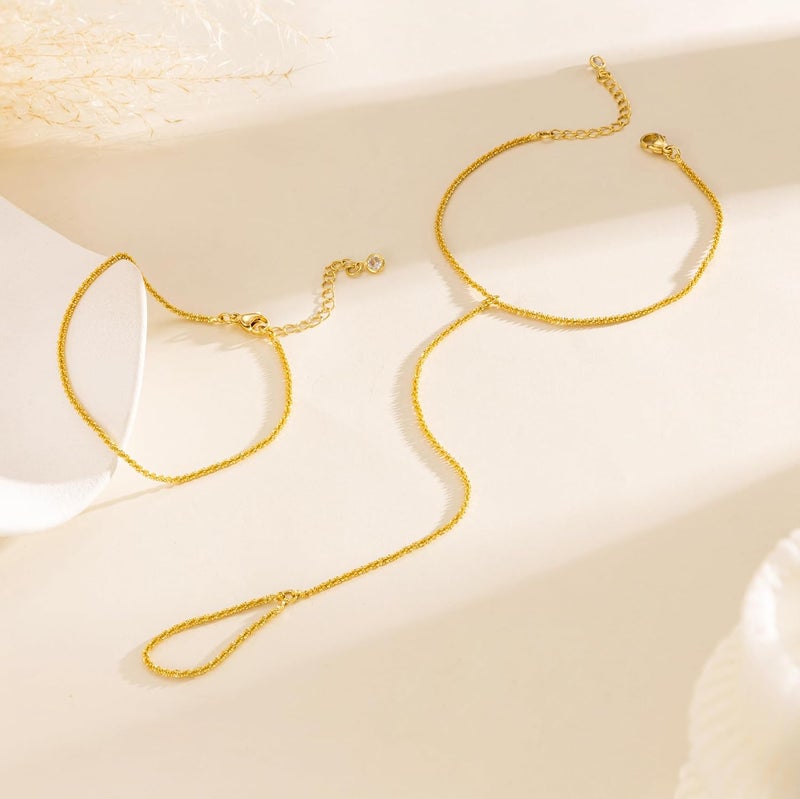 MBW Gold Bracelets for Women Trendy, Dainty 14K Gold Plated Bracelet Stack Beaded Chain Bracelet Set Thin Small Cute Paperclip Bracelets Fashion Waterproof Jewelry Gift Gold Accessories for Women - Image 5